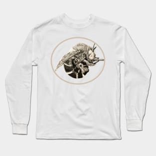 Curled Bee Taupe Long Sleeve T-Shirt